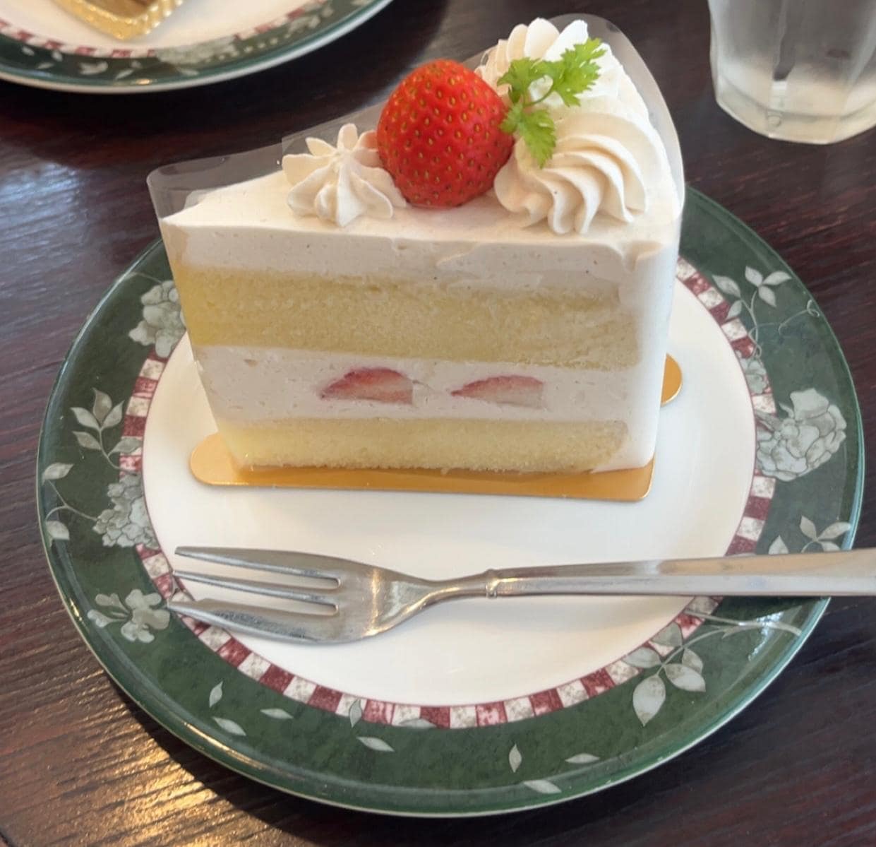 Strawberry dessert cake slice from a Tokyo bakery