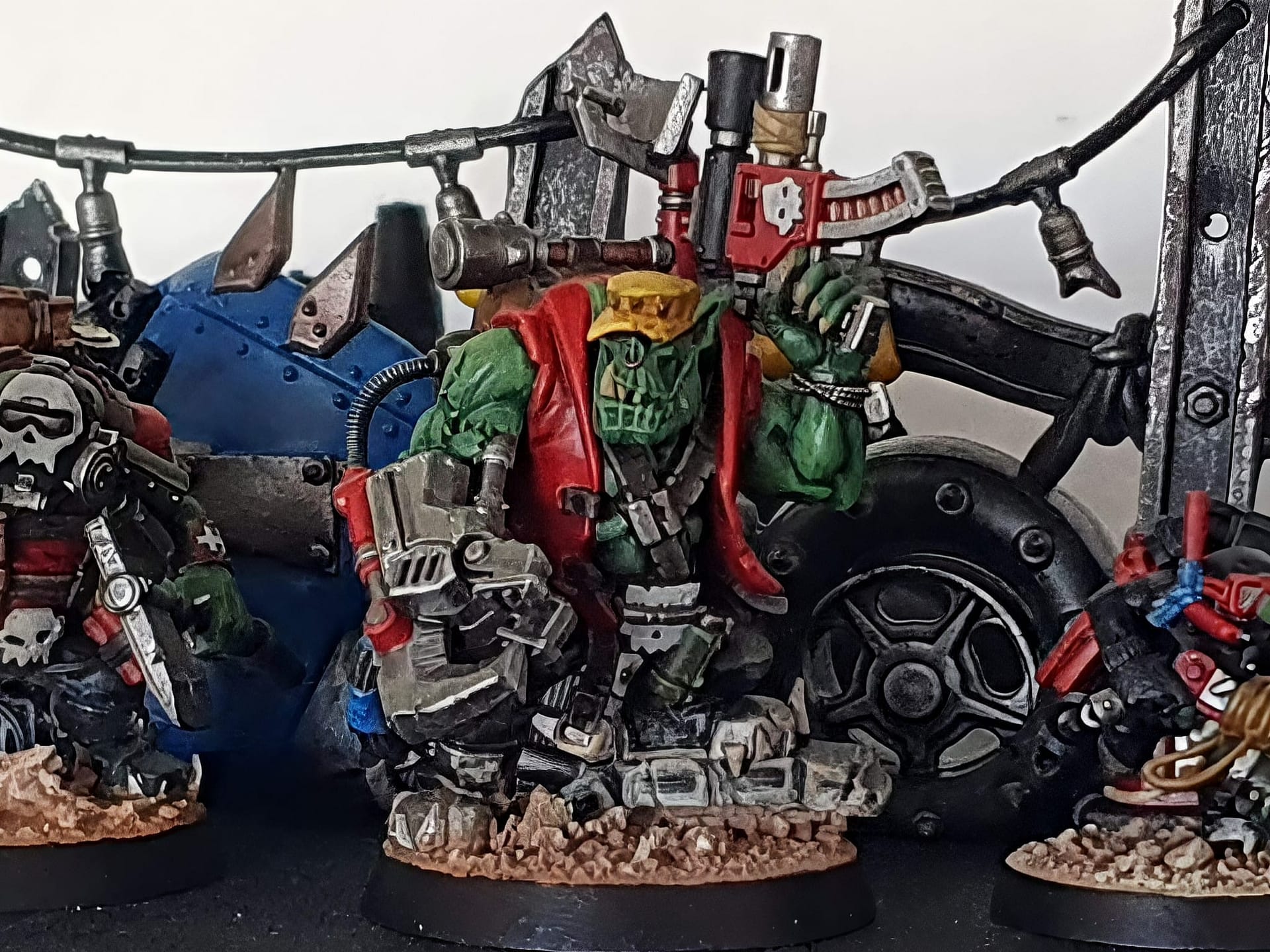 A photo of Rachael's husband's painted Warhammer figurines.