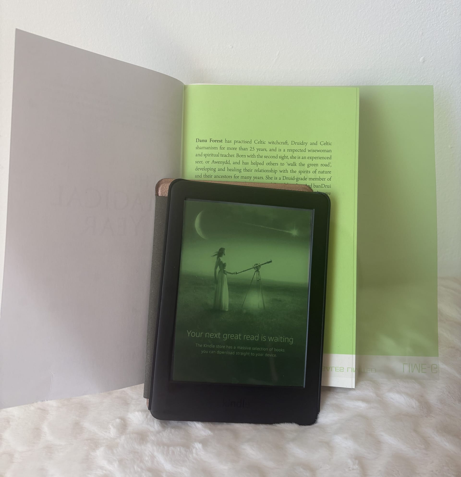 Coloured overlay on Kindle and book to reduce visual stress while reading